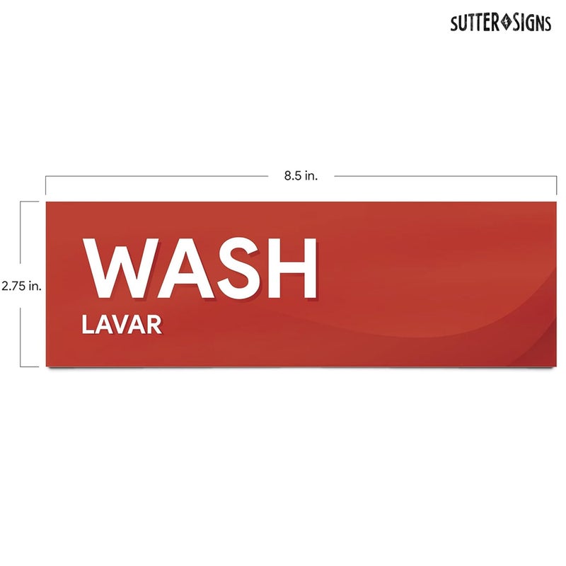 Sutter Signs Wash Rinse Sanitize Sink Labels | 3 Compartment Sink Sticker Signs for Food Truck, Restaurant, and Kitchen Food Safety - Image 2